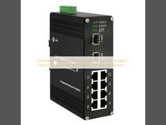 Switch Ethernet Industrial Reforçado 8 Portas SFP Gigabit 2 Portas Fibra Compatível com IEEE802.3at Montagem em Trilho DIN