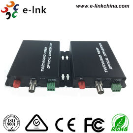 Black AHD CVI TVI Video Over Fiber Optic Ethernet Media Converter Single Mode Fiber