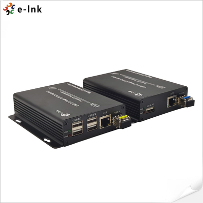 4 Port USB 2.0 Fiber UTP Extender 6KM Via Single Mode Fiber Cable