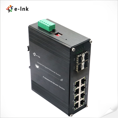 Industrial Managed PoE Switch L2+ 8 Port 10/100/1000T 802.3at PoE + 4 Port 1000X SFP