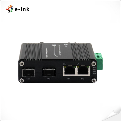 1 Mbit MDI POE Fiber Media Converter 12-48VDC SFP 2 Port 10/100/1000Base-T
