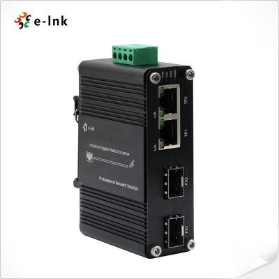 1 Mbit MDI POE Fiber Media Converter 12-48VDC SFP 2 Port 10/100/1000Base-T