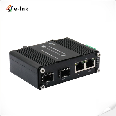 1 Mbit MDI POE Fiber Media Converter 12-48VDC SFP 2 Port 10/100/1000Base-T