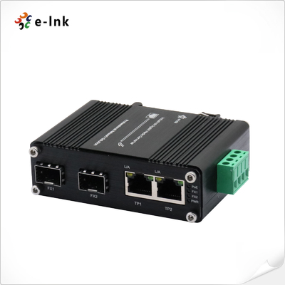1 Mbit MDI POE Fiber Media Converter 12-48VDC SFP 2 Port 10/100/1000Base-T