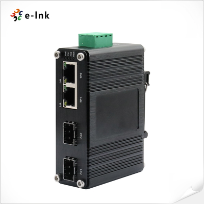 1 Mbit MDI POE Fiber Media Converter 12-48VDC SFP 2 Port 10/100/1000Base-T