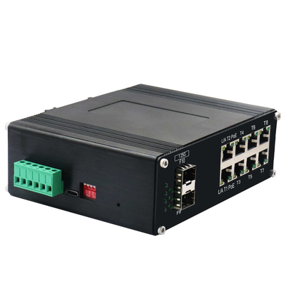 Industrial Managed Network Switch 8 Port 10/100/1000T 802.3at PoE + 2 Port 1000X SFP