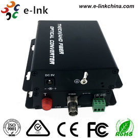 Black AHD CVI TVI Video Over Fiber Optic Ethernet Media Converter Single Mode Fiber