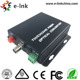 Black AHD CVI TVI Video Over Fiber Optic Ethernet Media Converter Single Mode Fiber