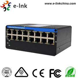 16 Port Small Fast Din Rail Ethernet Poe Switch , Hardened Switch FCC Standards