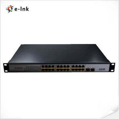 24-Port Gigabit PoE+ Switch with 2 Fiber Uplinks 600W Power Fanless Design