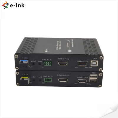 20km Fiber Optic Extender HDMI KVM over USB RS232 Bidirectional Audio GPIO Plug Play