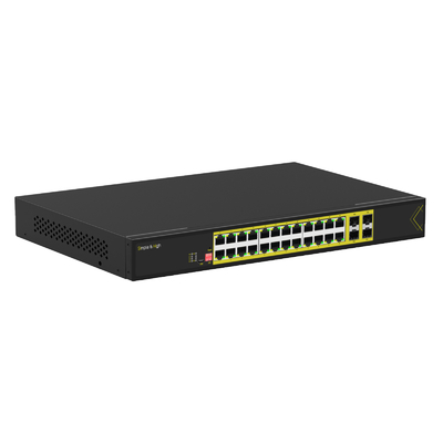 24-Port PoE+ Gigabit Switch + 4 SFP - 802.3at L2+ Managed Rack Mount for Remote Sites