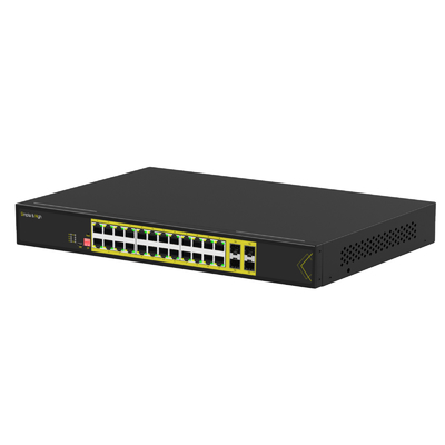 24-Port PoE+ Gigabit Switch + 4 SFP - 802.3at L2+ Managed Rack Mount for Remote Sites
