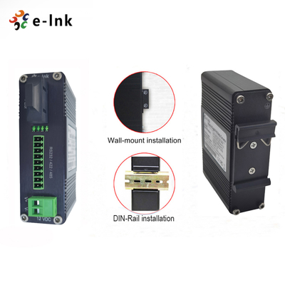 Industrial Serial to Fiber Converter RS232 RS485 RS422 Support 80km Distance