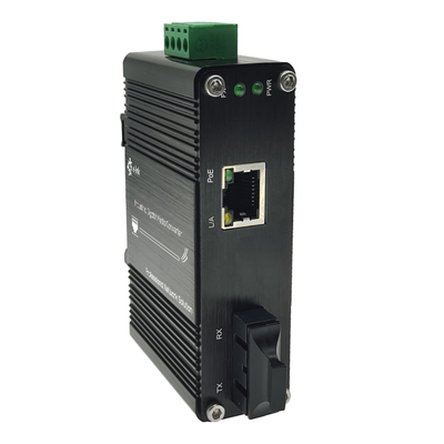 Industrial Gigabit Media Converter with PoE+ 30W Output for IP Cameras