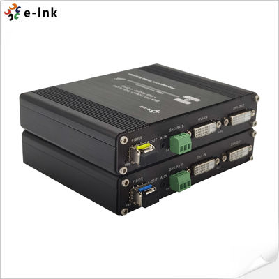 6W GPIO 1Ch 1080P Bidi DVI RS232 fiber video converter