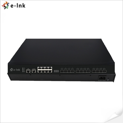 258Gbps Fiber Optic Switch 12Port 10G SFP 8Port 10/100/1000M RJ45 Support WEB