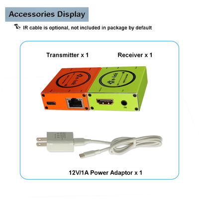 DC 5V - 12V HDMI To Cat6 Converter​ Aluminum Housing HDMI 1.4 HDCP 1.3