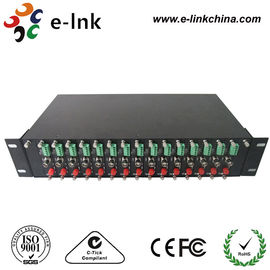 Chassi de rack de conversor de vídeo de fibra óptica de CCTV de 16 slots de 19