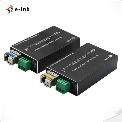 Micro 4K HDMI Fiber Extender com RS232 e Áudio Externo 5V DC Tipo-C Power Input