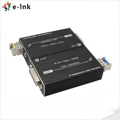 Mini 4K DVI Over Fiber Extender com transmissão de sinal não comprimido de áudio estéreo