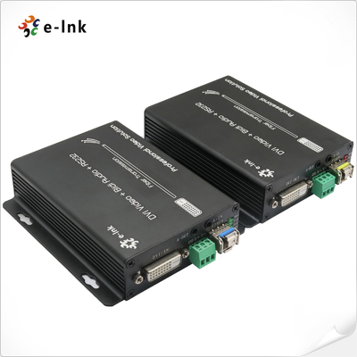 Extensor de Fibra Óptica DVI com KVM, Áudio, RS232 e GPIO