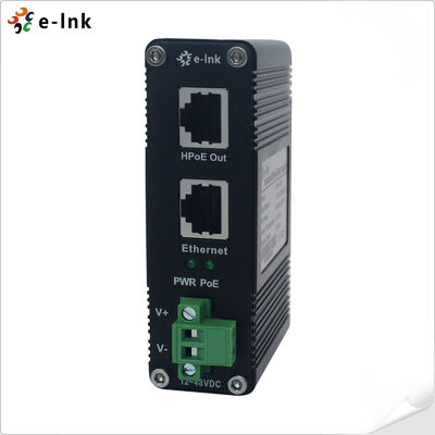 Injetor PoE industrial Gigabit 60W, IEEE 802.3af/at, 12~48V DC Wide Input
