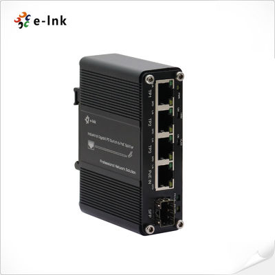 Industrial PoE Splitter Switch 4 Port Gigabit com SFP Fiber Uplink