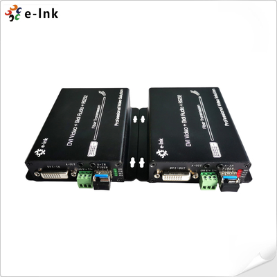 Extensor de Fibra DVI com RS232 Áudio Bidirecional 1080P até 20km