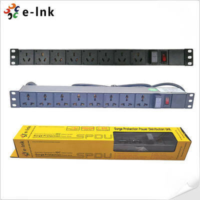 T6 de alumínio 19" unidade portuária do PDU da montagem em rack de 1U 8 3.68kW 10KA